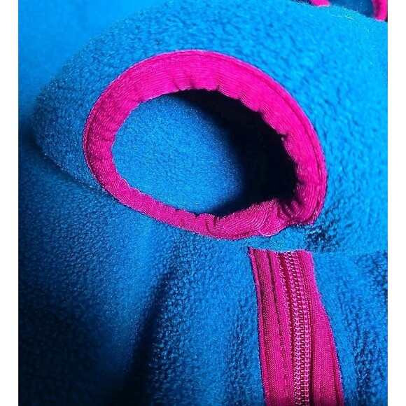 Patagonia Synchilla Fleece Pullover Half Zip Teal Blue Neon Vintage Rare Sz L - Picture 8 of 13